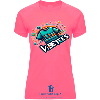 Camiseta rosa chica Vibetees con diseño