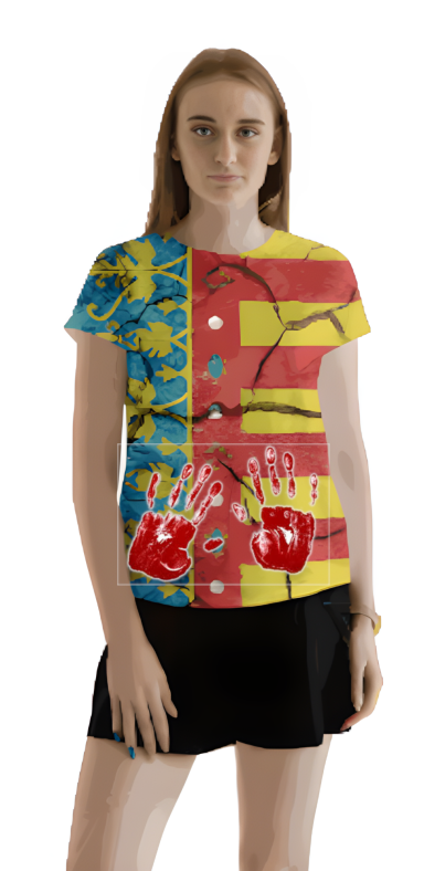 Camiseta señera valenciana barro vibetees 
